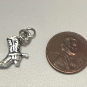 Sterling Cowboy Boot Charm - Silver